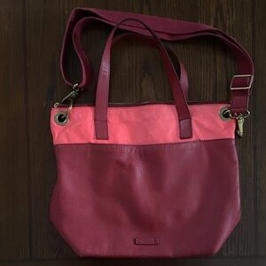 Fossil Red and Coral Tote Bag